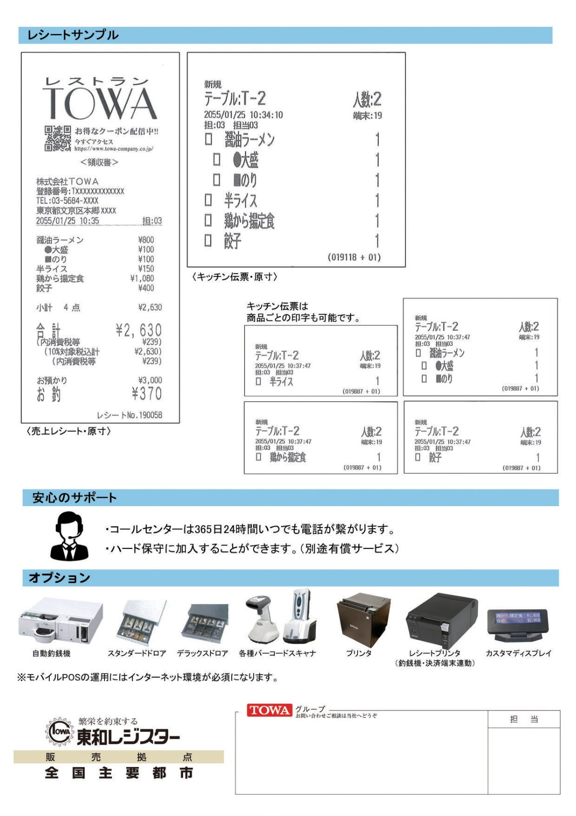 NECモバイルPOS カタログ 4(レシートサンプル・サポート・オプション)